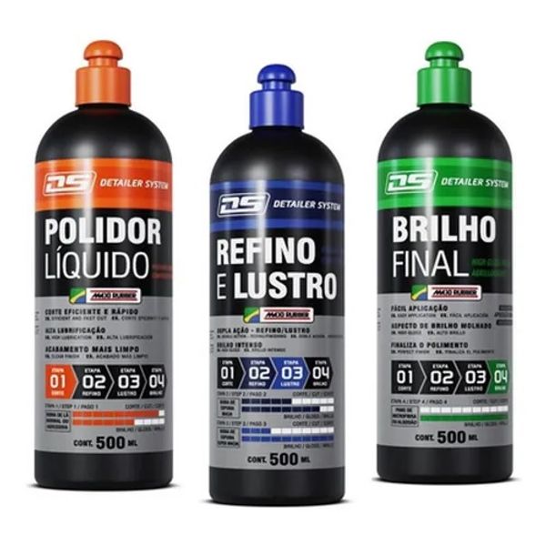 Polidor, Refino e corte e brilho kit MAXIRUBBER Polidor, Refino e corte e brilho kit MAXIRUBBER